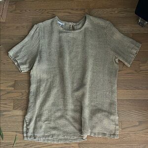 Johnny Was Textured linen tunic Top in Taupe